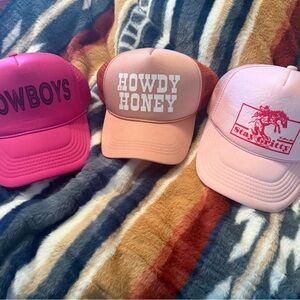 Trendy Pink and Peach Caps Set